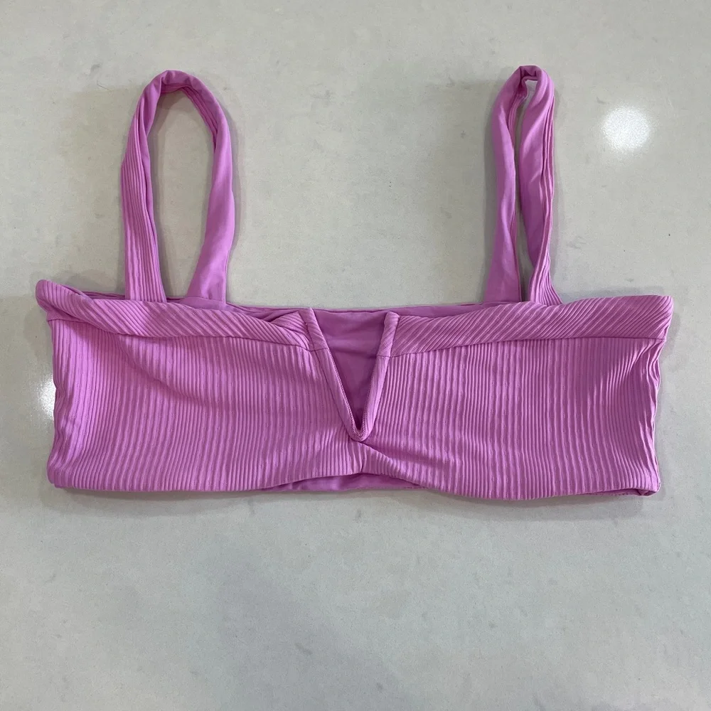 L*Space Purple Cabana Ribbed V-Wire Bikini | NWT Size M